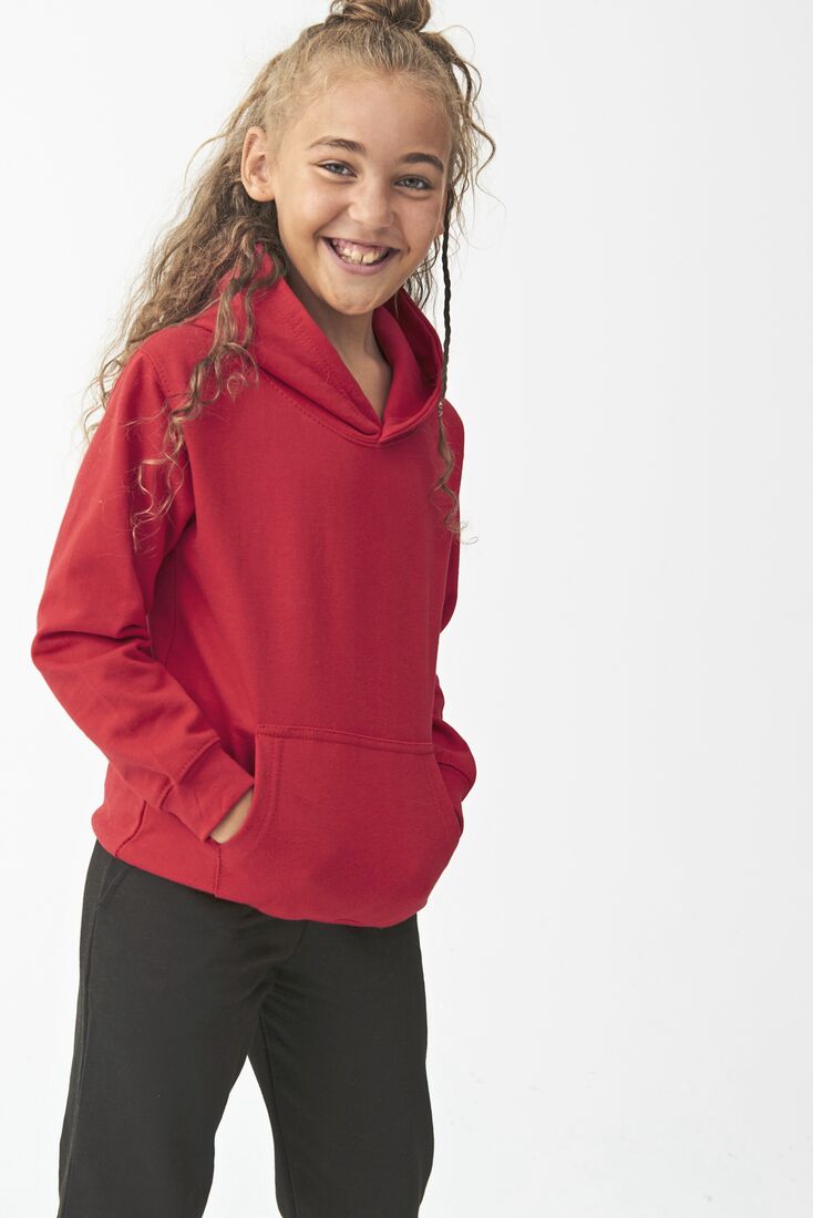 JH001K Kids Hoodie, Fire-Red
